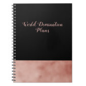 世界の統治は黒およびばら色の金ゴールドを計画します ノートブック (正面)