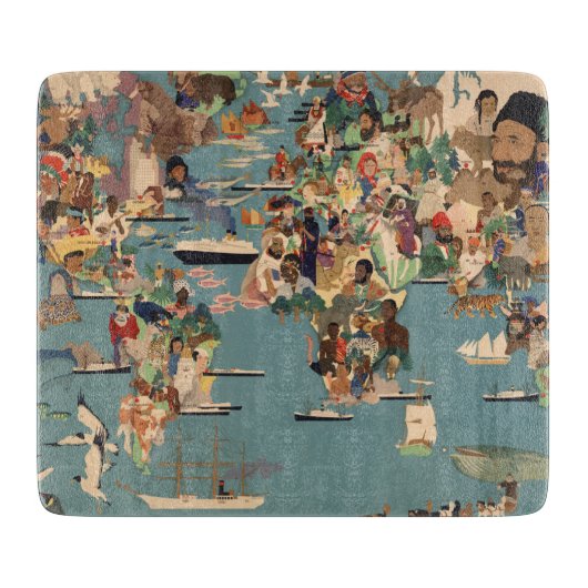 世界の絵解き地図 カッティングボード (正面)