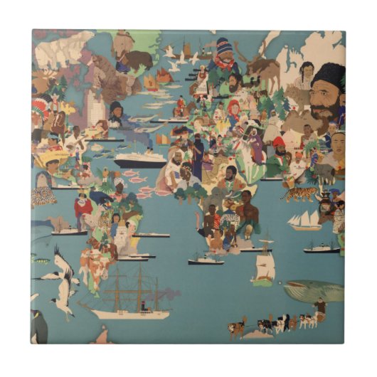 世界の絵解き地図 タイル (正面)