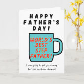 世界の継父-最高の父の日のカード カード (黄色い花)