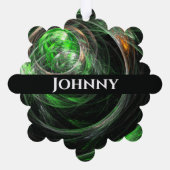 世界の緑の抽象芸術 オーナメントカード (裏面)