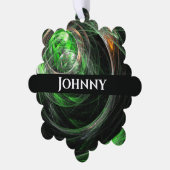 世界の緑の抽象芸術 オーナメントカード (左)