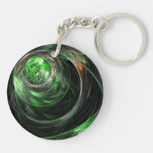 世界の緑の抽象芸術 キーホルダー (裏面)