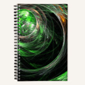世界の緑の抽象芸術 ノートブック (正面)