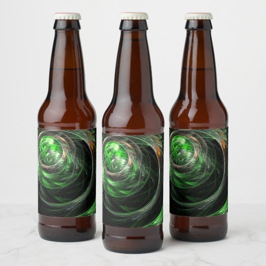 世界の緑の抽象芸術 ビールラベル (ボトル)
