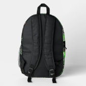 世界の緑の抽象芸術 プリントバックパック (裏面)