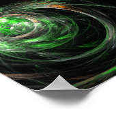 世界の緑の抽象芸術 ポスター (角)