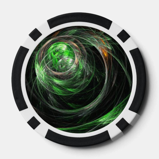 世界の緑の抽象芸術 ポーカーチップ (裏面)
