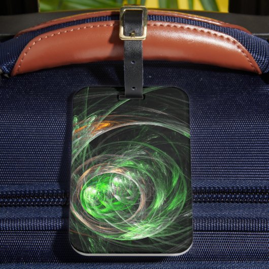 世界の緑の抽象芸術 ラゲッジタグ (正面インサイチュ2)