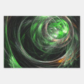 世界の緑の抽象芸術 ラッピングペーパーシート (正面)