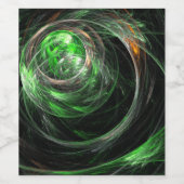 世界の緑の抽象芸術 ワインラベル (シングルラベル)