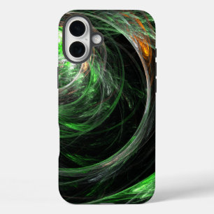 世界の緑の抽象芸術 iPhone 16 PLUSケース