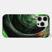 世界の緑の抽象芸術 iPhoneケース (裏面横)