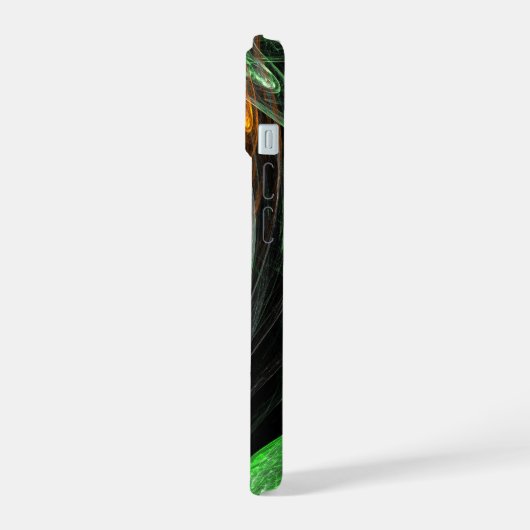 世界の緑の抽象芸術 iPhone 15ケース (左側面)