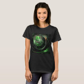 世界の緑の抽象芸術 Tシャツ (正面フル)