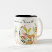 世界の繊細な桃の水色最高のフローラママ ツートーンマグカップ (正面右)