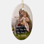 世界の罪を遠くに取る神の子羊 セラミックオーナメント (右)