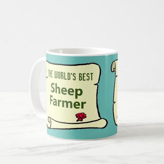 世界の羊最高のの農家。 コーヒーマグカップ (正面左)