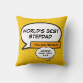 世界の義理最高の父のおもしろいスーパーヒーロー クッション (裏面)