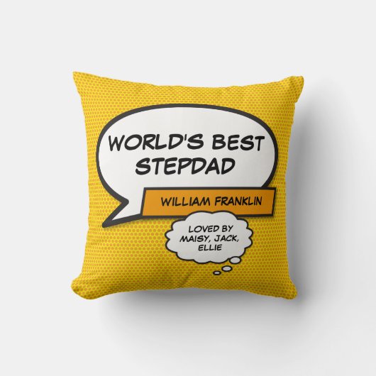 世界の義理最高の父のおもしろいスーパーヒーロー クッション (正面)