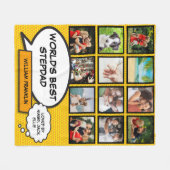 世界の義理最高の父・義父フォトおもしろいモダン フリースブランケット (正面(横))