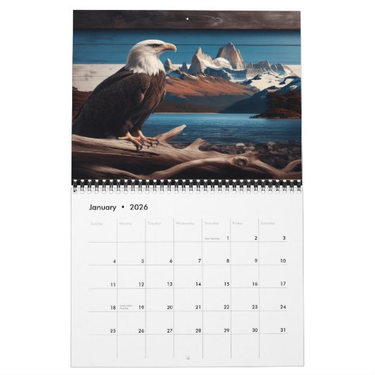 世界の翼: 2025/2026イーグルカレンダー カレンダー (1月 2026)