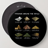 世界の考古学文明のピラミッド 缶バッジ (正面&裏面)