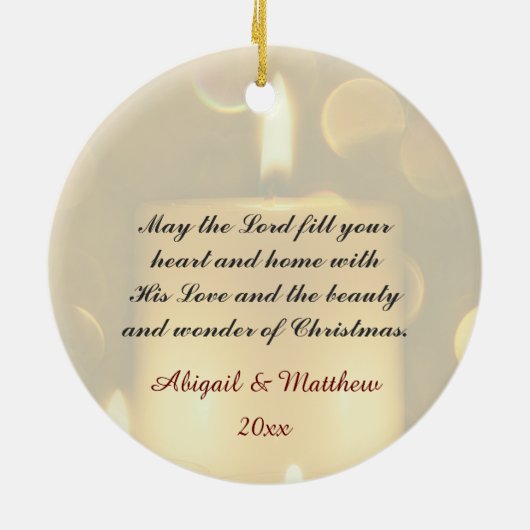 世界の聖書の詩のオーナメントのイエス・キリストライト セラミックオーナメント (裏面)