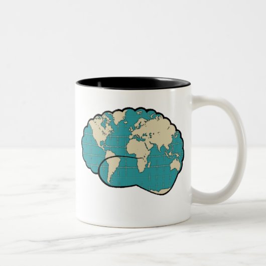 世界の脳地図 ツートーンマグカップ (右)