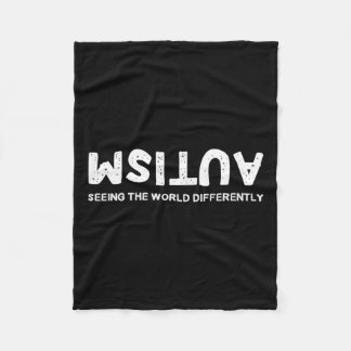 世界の自閉症の上下逆さまを見ること フリースブランケット