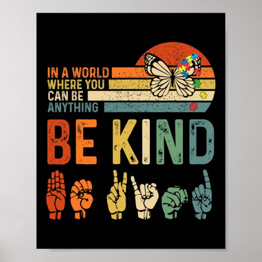 世界の自閉症意識の日ハンズシンボルや象徴自閉症パズ ポスター (正面)