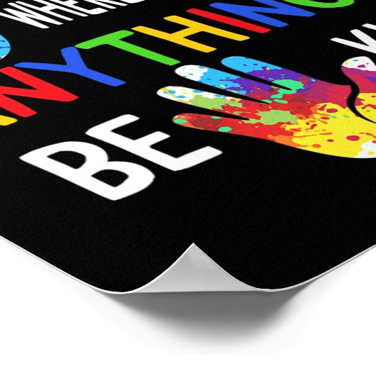 世界の自閉症意識は親切になるASL言語Puz ポスター (角)