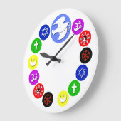 世界の色の宗教 ラージ壁時計 (傾斜)