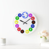 世界の色の宗教 ラージ壁時計 (ホーム)