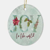 世界の花の雪の冬への喜び セラミックオーナメント (左)