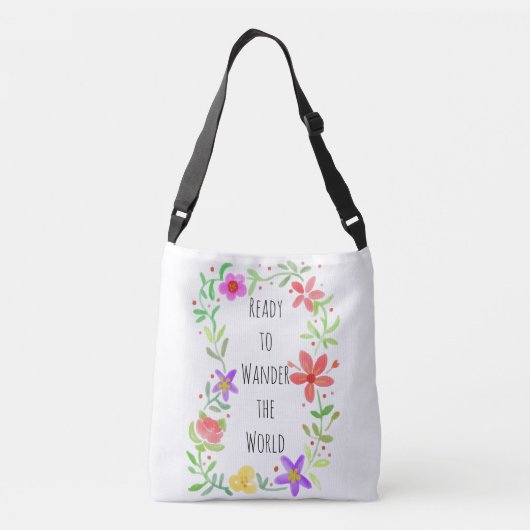 世界の花を歩く準備ができているBoho クロスボディバッグ (裏面)