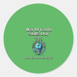 世界の若者のスキルデー。照明とインスパイア照明 ラウンドシール