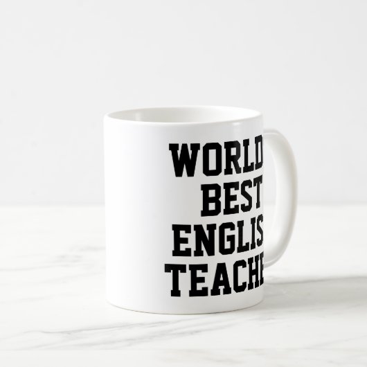 世界の英最高の語先生ギフトマグ コーヒーマグカップ (正面右)
