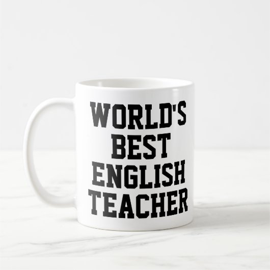 世界の英最高の語先生ギフトマグ コーヒーマグカップ (左)