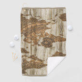 世界の茶色の地図プリント ゴルフタオル (インサイチュ)