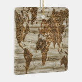 世界の茶色の地図プリント セラミックオーナメント (右)