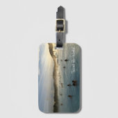 世界の荷物のラベル-青い礁湖アイスランド--は移動します ラゲッジタグ (正面縦)