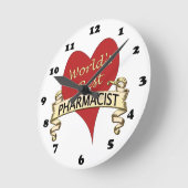 世界の薬局最高の者 ラウンド壁時計 (傾斜)