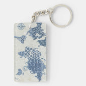 世界の藍色のろうけつ染めの地図 キーホルダー (裏面)