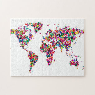 世界の蝶地図 ジグソーパズル