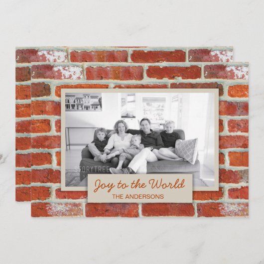 世界の街の赤いれんがの壁写真へ シーズンカード (正面/裏面)