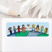 世界の装飾的なラベルの子 ラベル (インサイチュ)