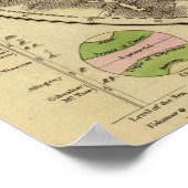 世界の複半球の地図 ポスター (角)