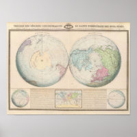 世界の複半球の地図