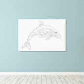 世界の言葉イルカ キャンバスプリント (インサイチュ (ウッドフロア))